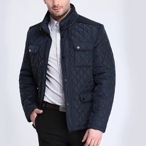 City Class Navy Quilted military jacket